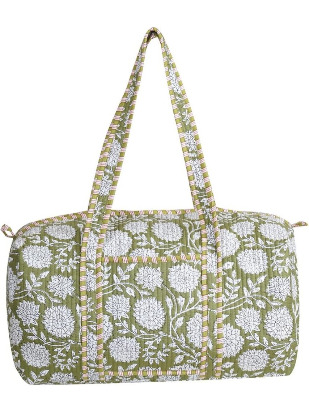 Handmade Floral Cotton Quilted Weekender Bag | Bohemian Duffle Tote for Travel
